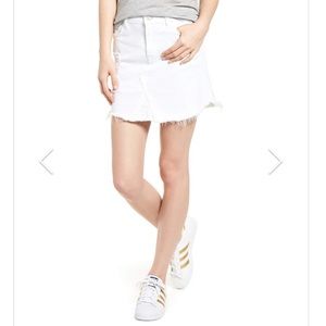 7 for All Mankind White Denim Mini Skirt